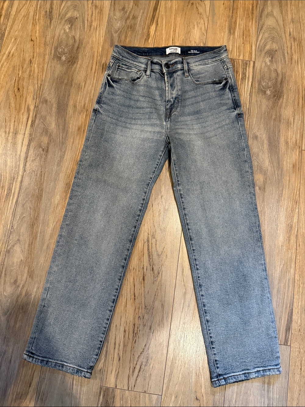 Kensie Straight Leg Jeans - Faded Blue Gray